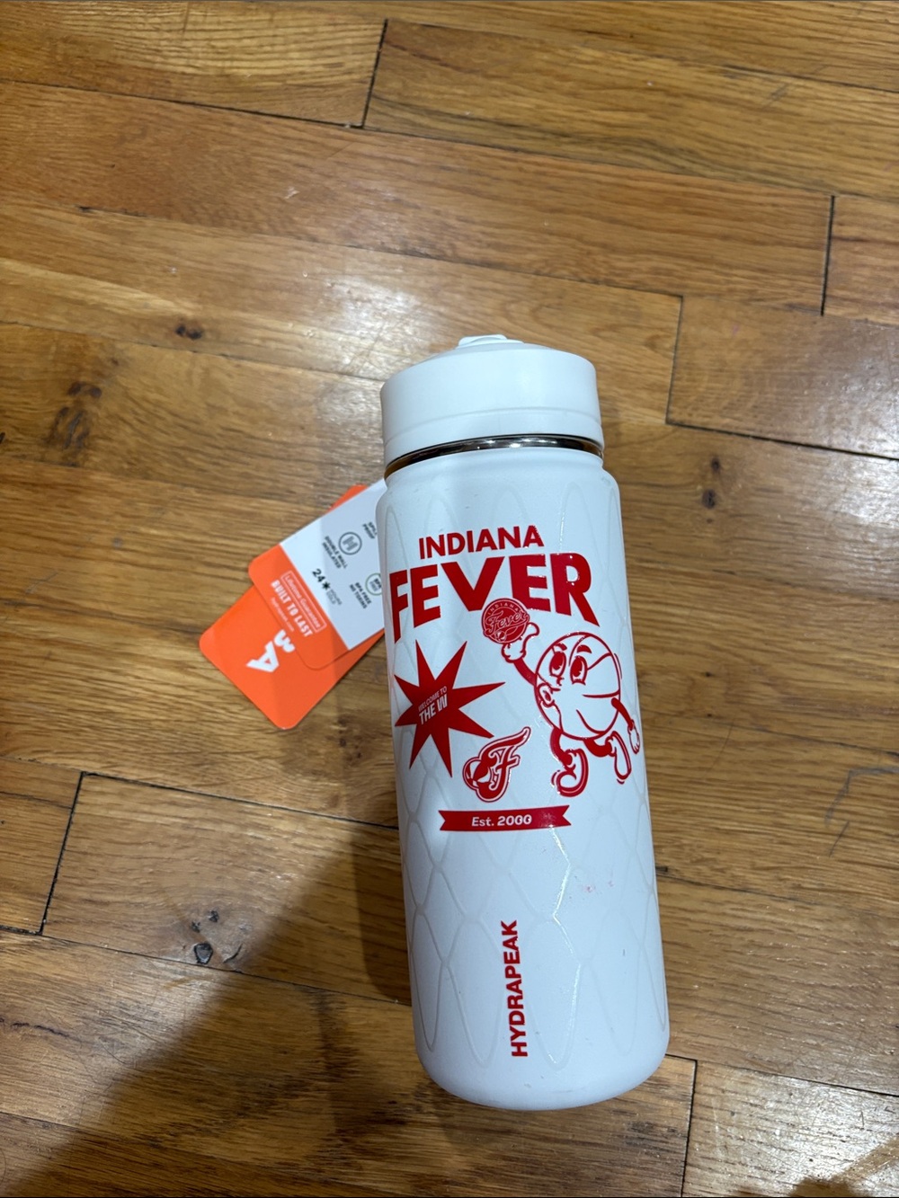 Indiana Fever White & Red Insulated Water Bottle 20 Oz hydrapeak